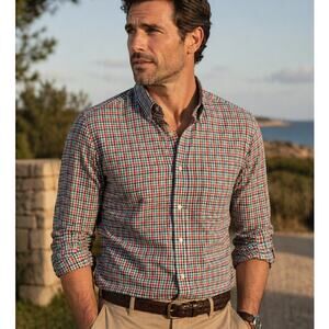 L.L. Bean Button Down Teal Coral Dress Shirt Men's Size XL Reg